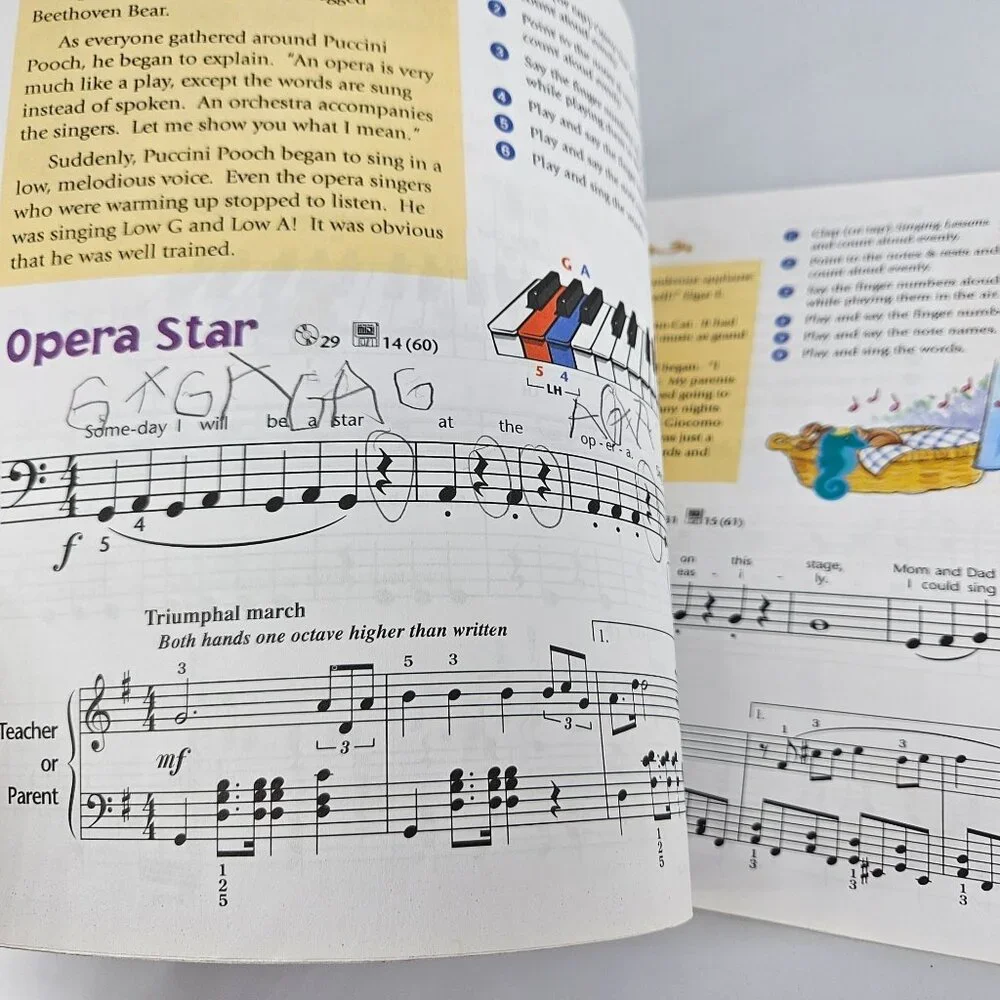 Alfred Music for Little Mozart Piano Learning Prep Level 4 Lesson Recital Lot 2